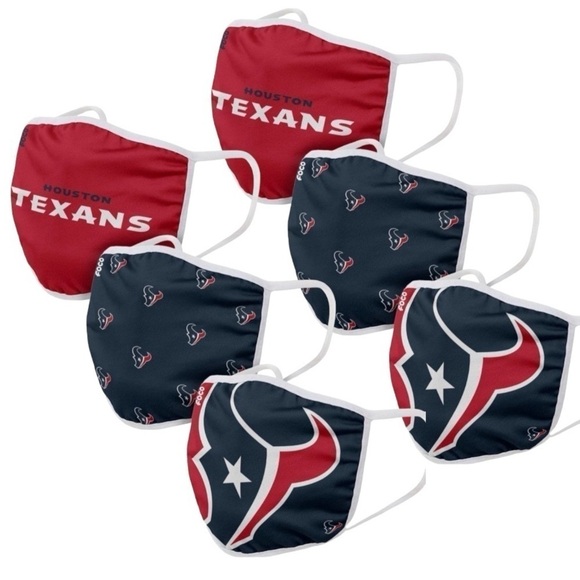 NFL Other - NFL Licensed Houston Texans bundle Set of 6 Face Masks brand new, sealed in pkg